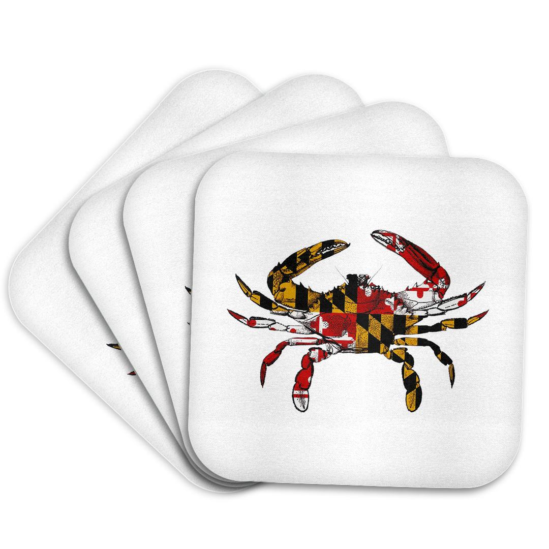3dRose EvaDane - Signs - Maryland Crab Flag. - Coasters (cst_193242)