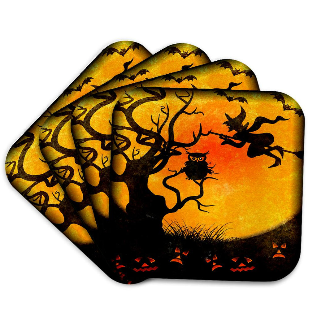 3dRose Susan Brown Designs Halloween Holiday Themes - Halloween Backdrop - Coasters (CST_24144)