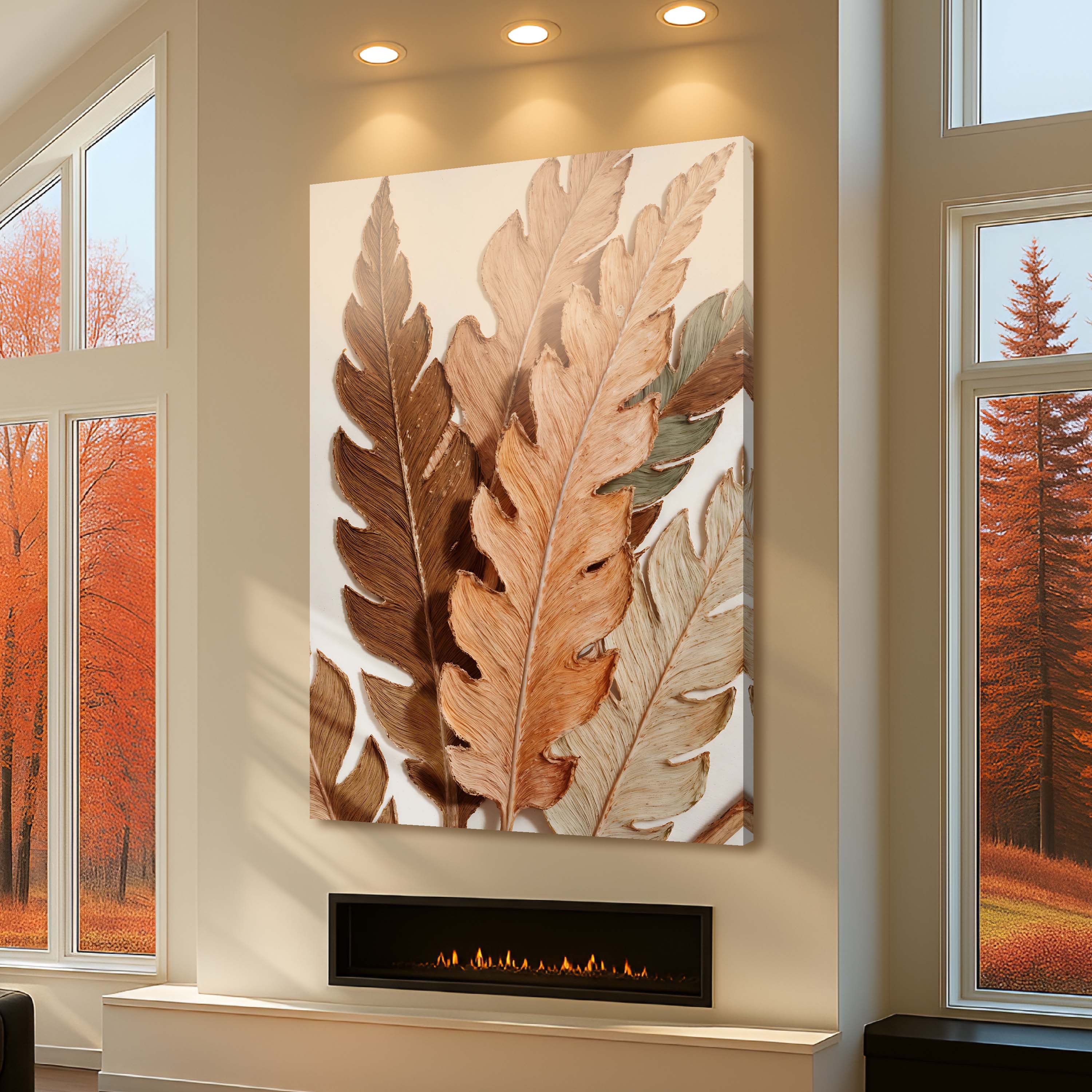Abstract Autum Leaves Wall Art