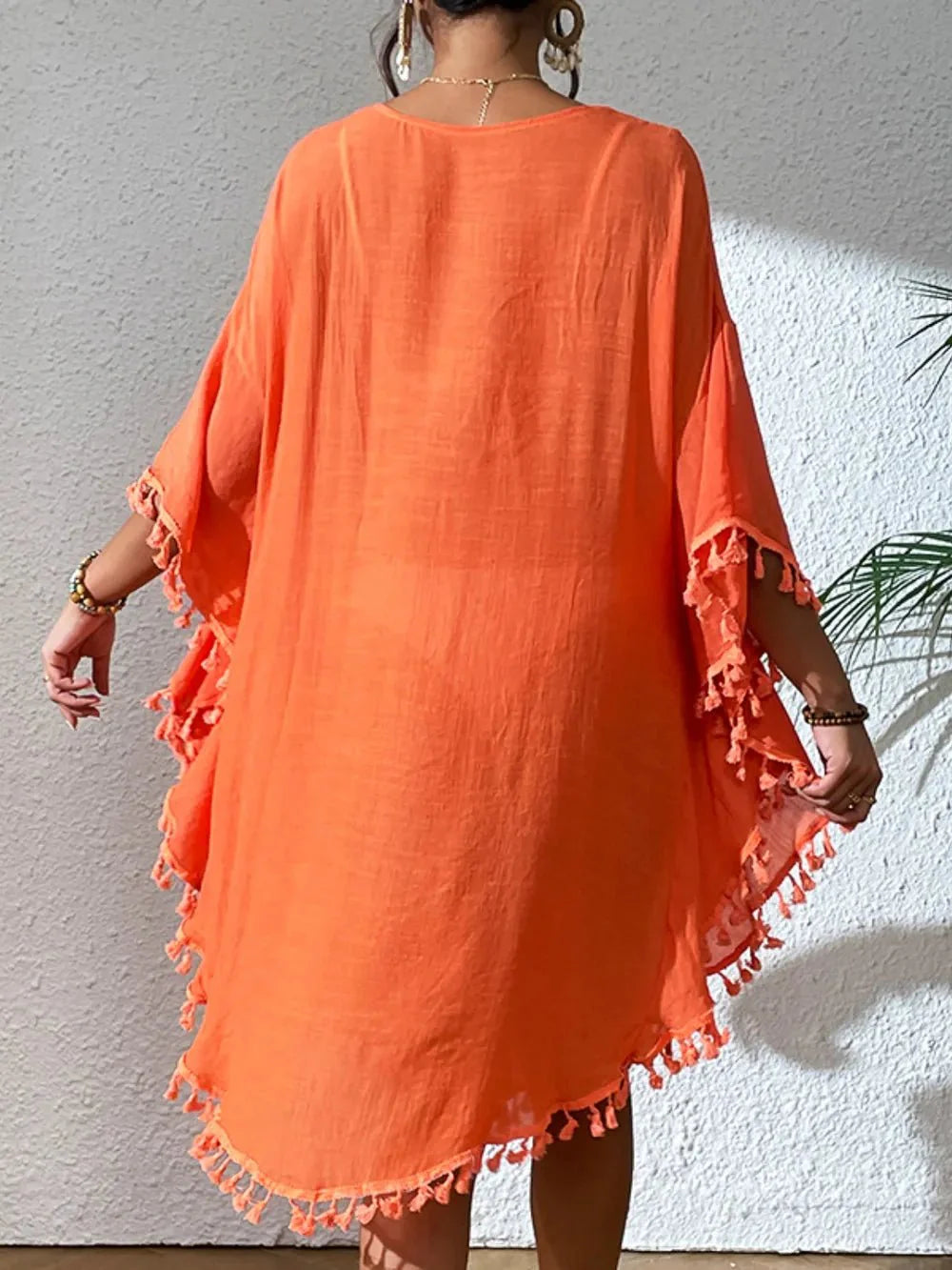 Tassel Cutout Cover-Up Dress for Effortless Summer Style