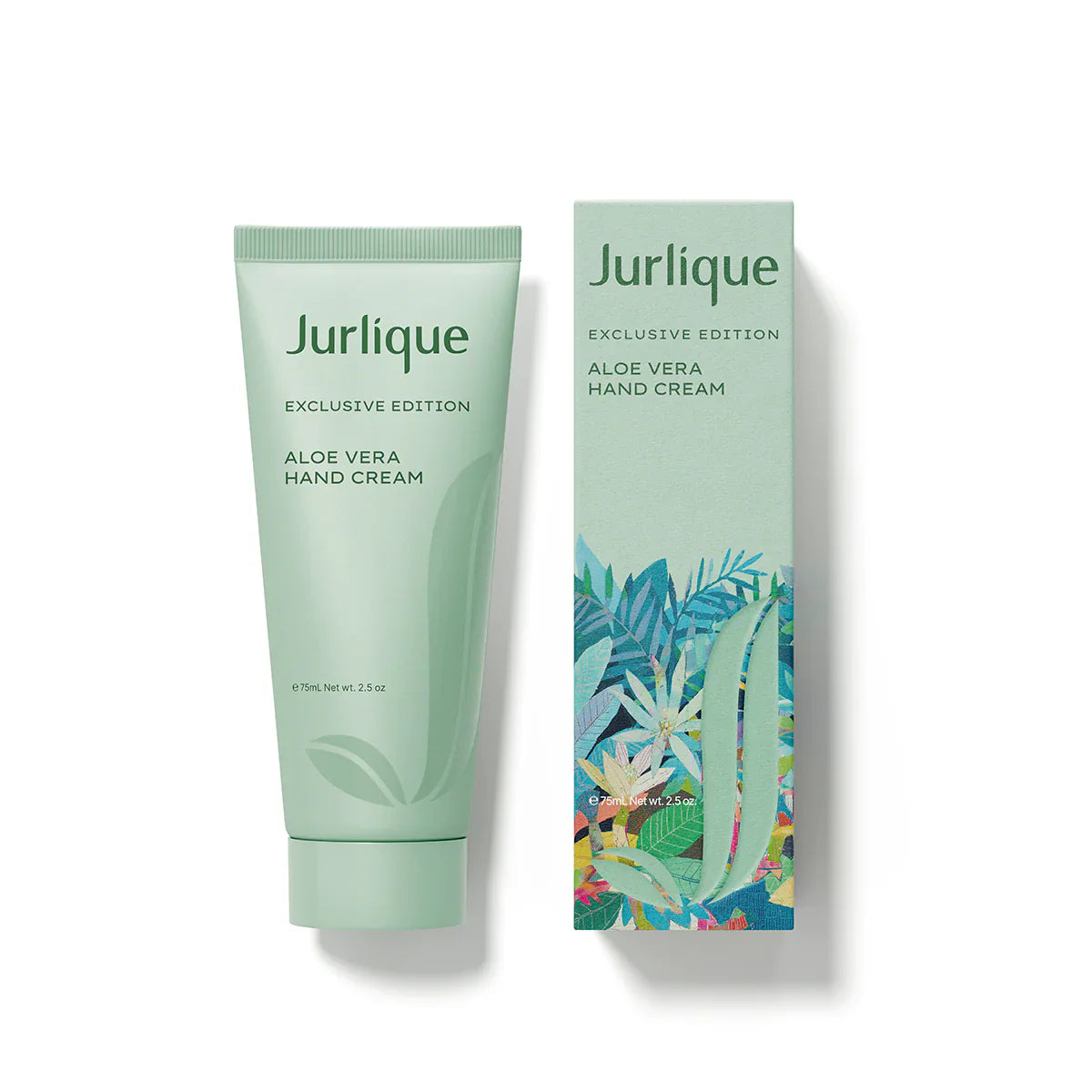 JURLIQUE Aloe vera hand cream tube and matching box, mint green