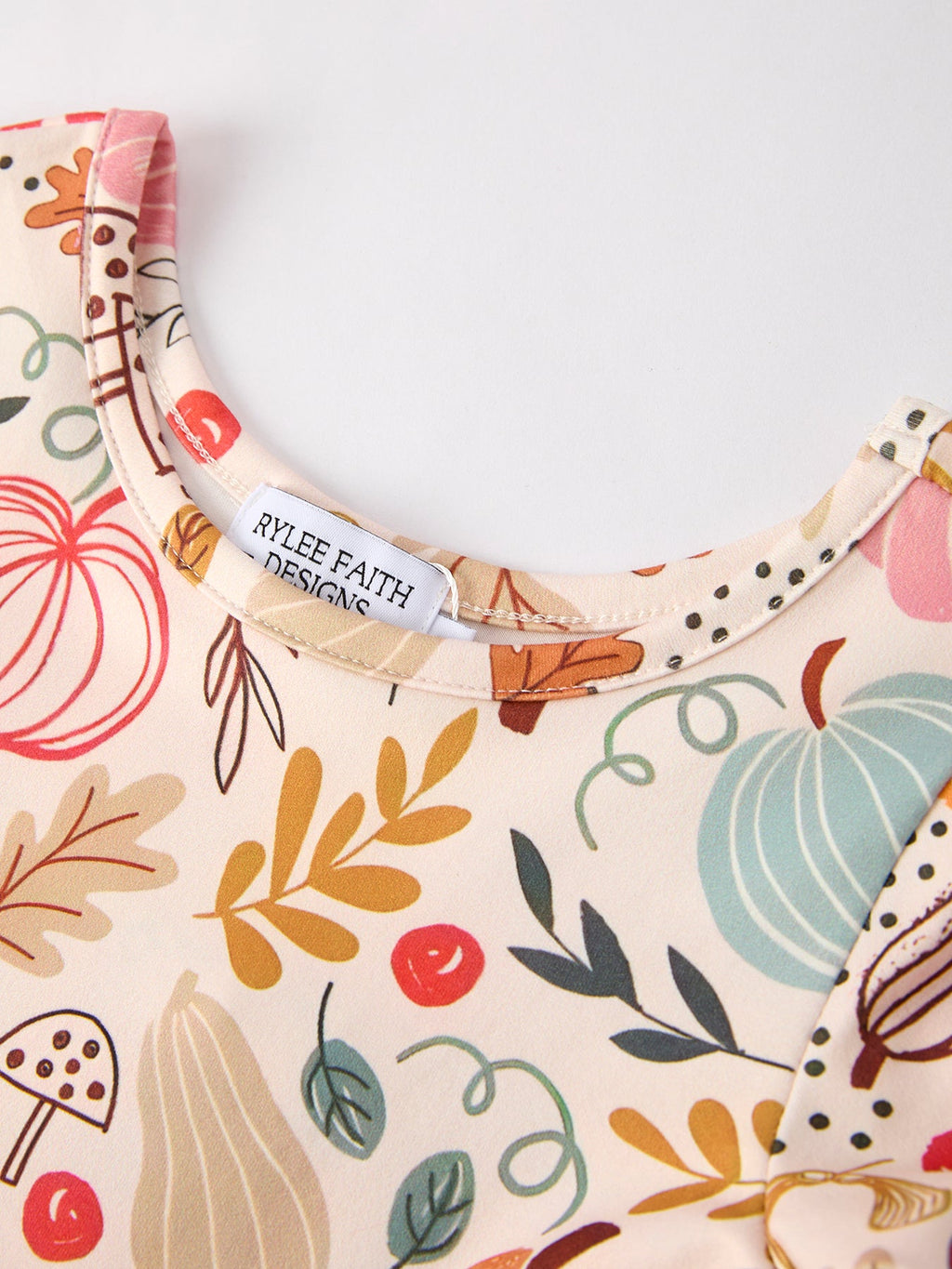 Fall Thanksgiving Pumpkin Leaf Print Dress