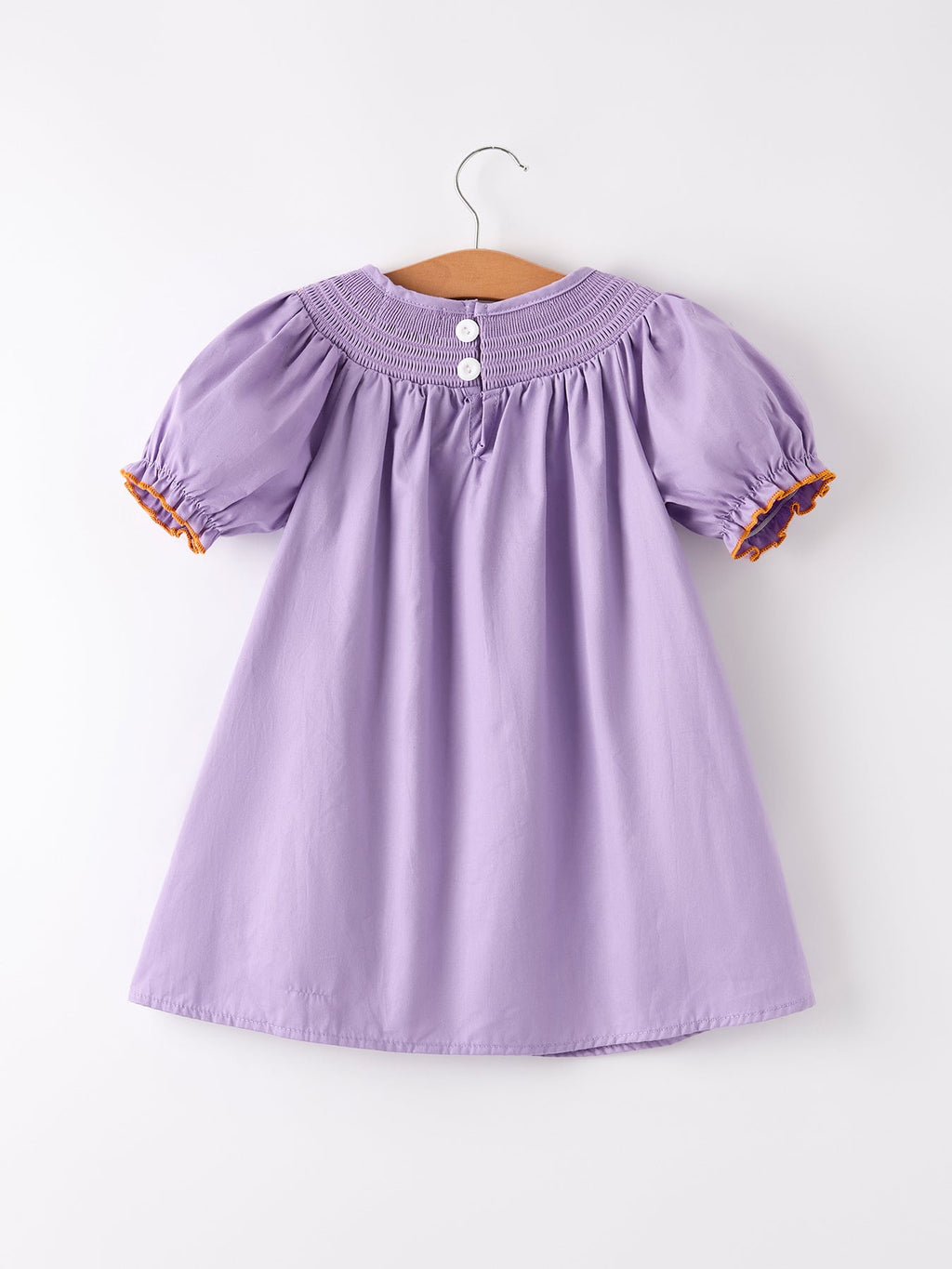 Purple Halloween Smock Embroidery Baby Girl Dress