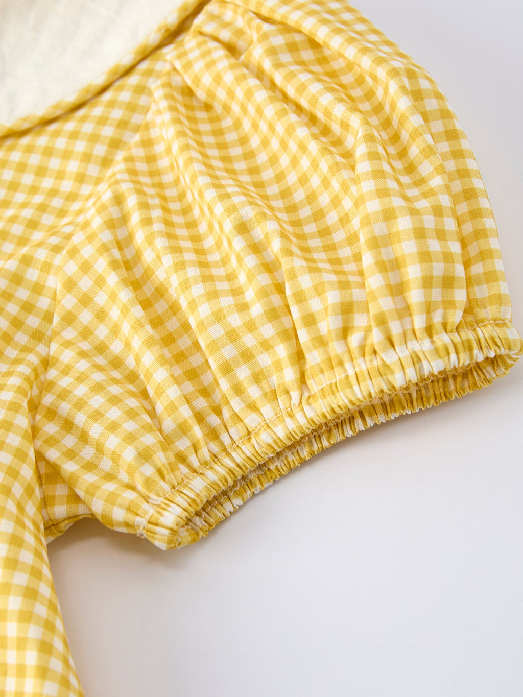Yellow Goose Embroidered Smocked Plaid Dress