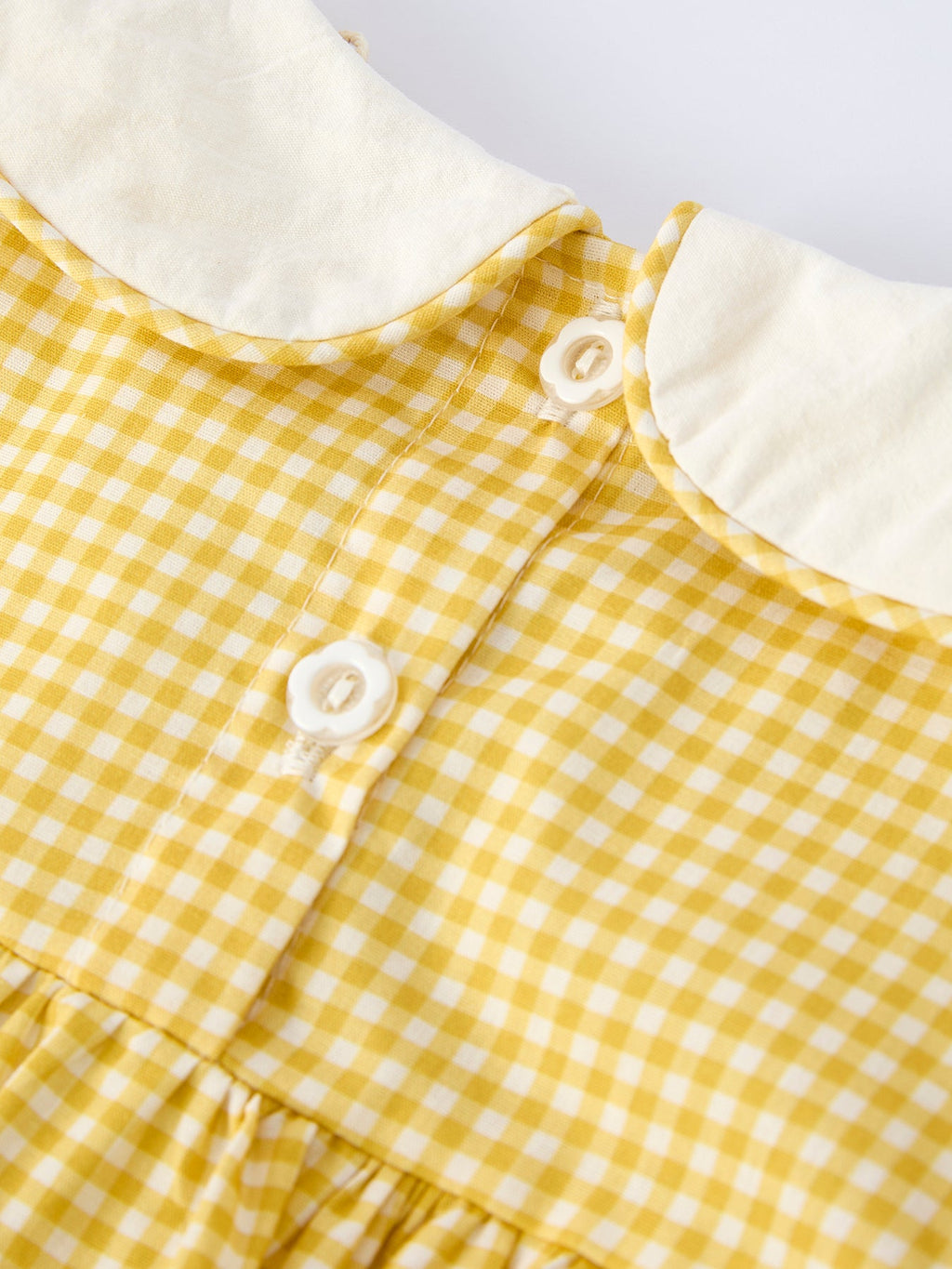 Yellow Goose Embroidered Smocked Plaid Dress