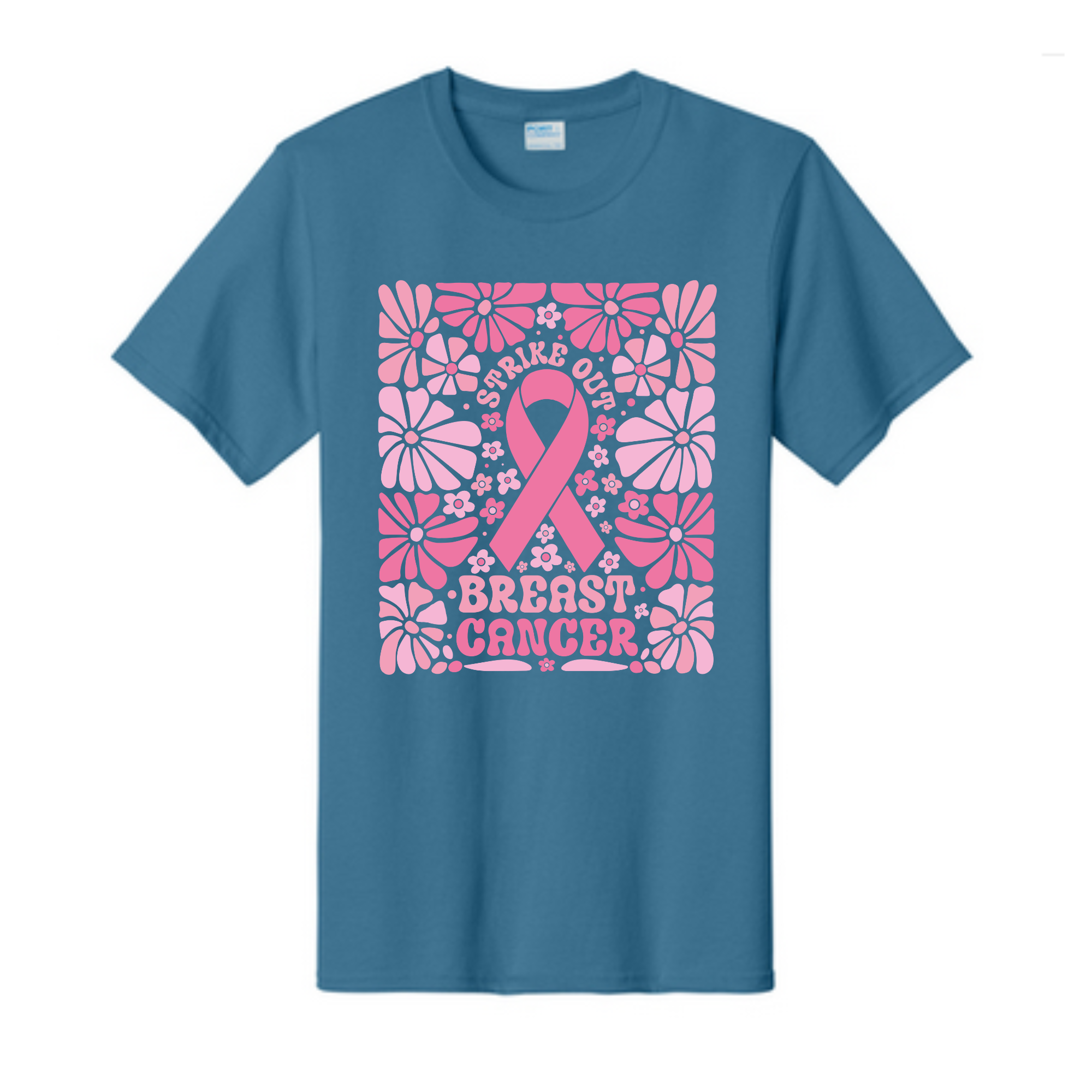 Strike out Breast Cancer Awareness Fundraiser Tshirt PC61 Port & Co™ Essential Tee PUBLIC