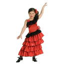 Red and Black Spanish Senorita Princess Girls Costume Size Large