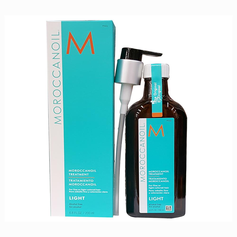 Moroccanoil Light oil treatment bottle with teal box, pump top, for hair