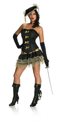Women's Sexy Naughty Musketeer Adult Costume Small 6-9