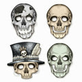 4 pack of Assorted Card Stock Skeleton Paper Masks