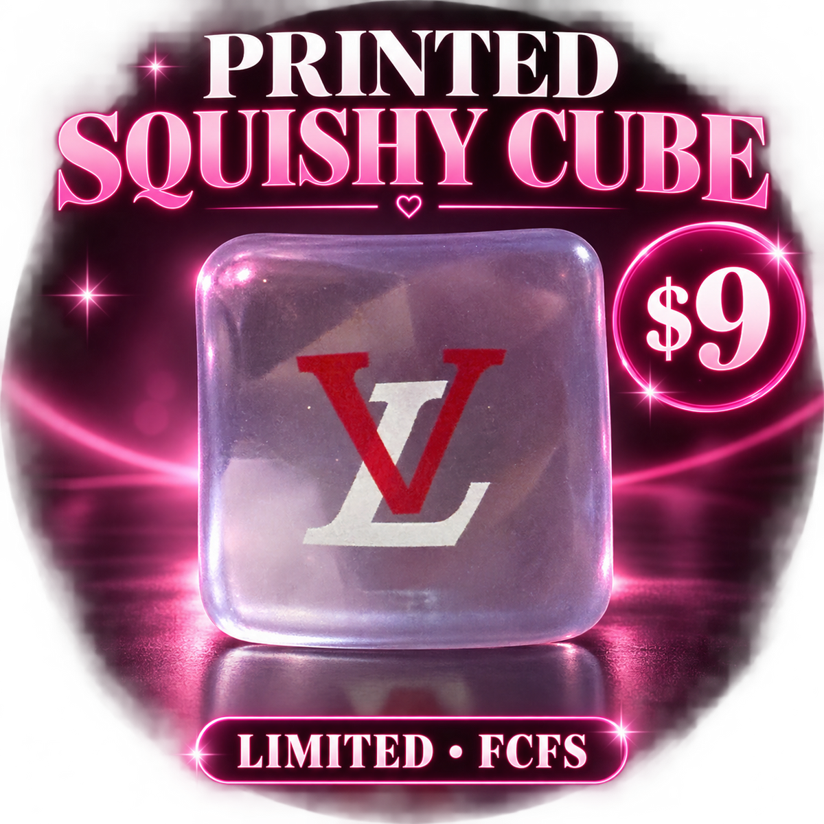 CUSTOM CREATED SQUISHY - PRINTED WITH A FAVORITE DESIGNER LOGO