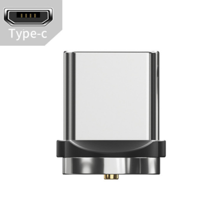 USB Type-C magnetic charging connector with metal ring and reversible port