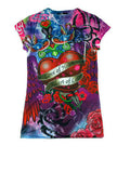 Girls Heart of Love Juniors Sublimation Fashion Shirt Size Large