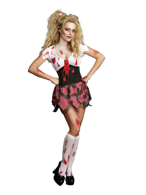 Dreamgirl High School Schoolghoul Sexy Schoolgirl Zombie Adult Costume XL 14-16