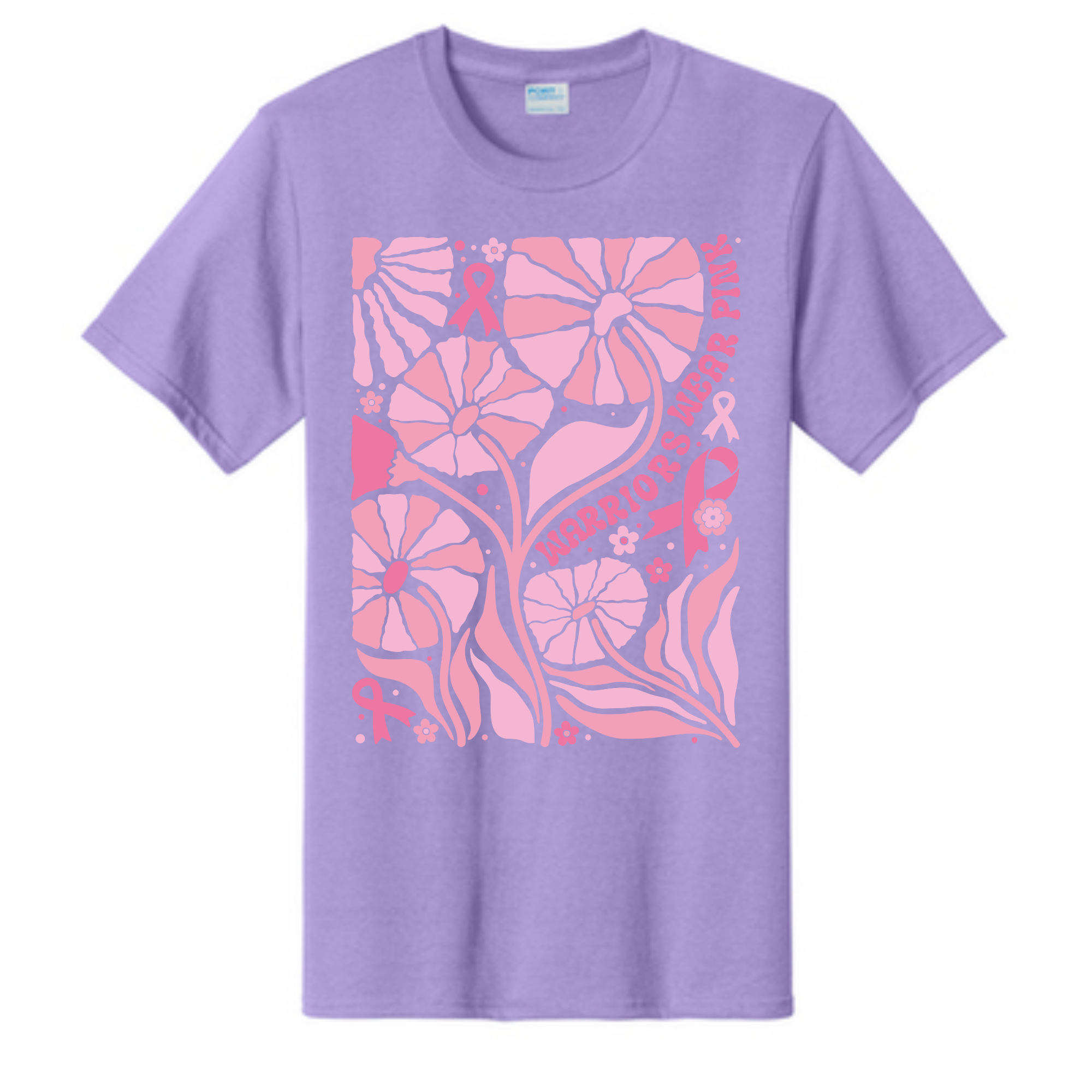 Warriors Wear Pink Breast Cancer Awareness Fundraiser Tshirt PC61 Port & Co™ Essential Tee PUBLIC