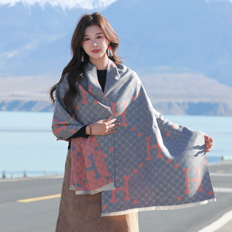 Retro High Sense Artificial Cashmere Scarf
