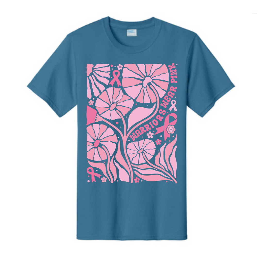 Warriors Wear Pink Breast Cancer Awareness Fundraiser Tshirt PC61 Port & Co™ Essential Tee PUBLIC