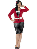 Smiffy's Women's Curves 50's PIn Up Polka Dot Adult Retro Plus Size Costume 1X
