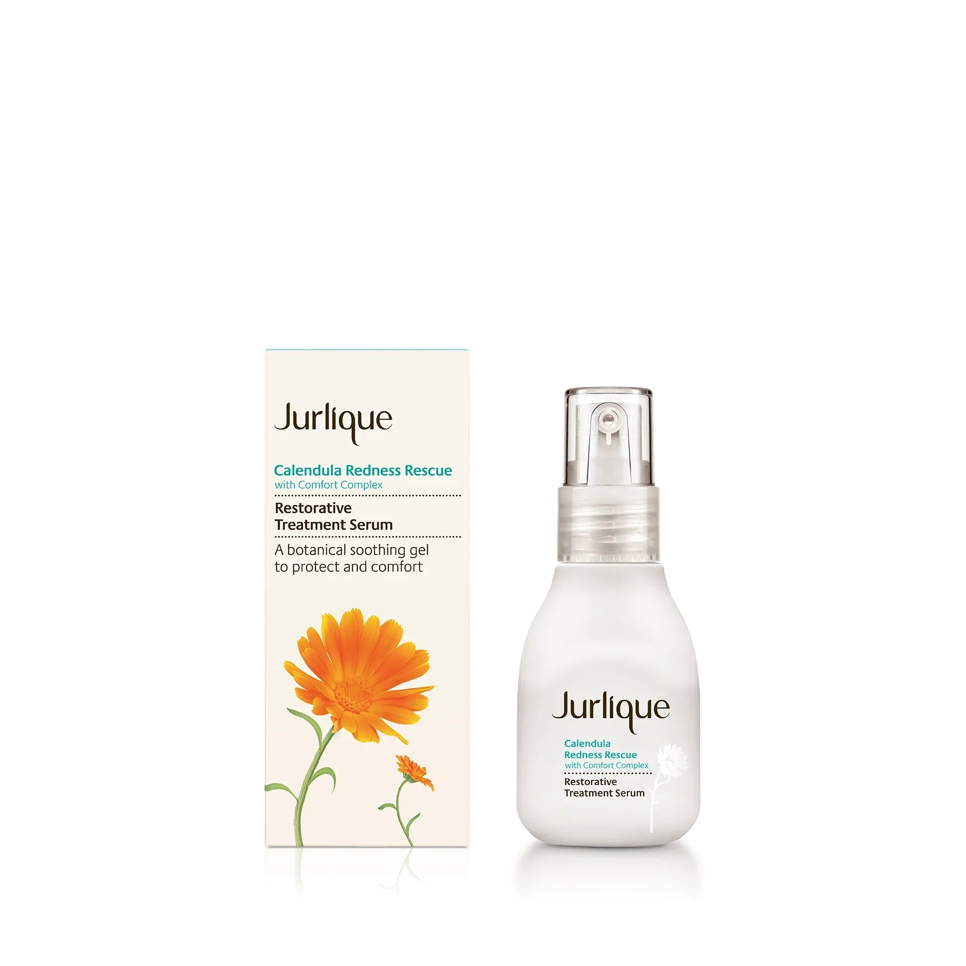 JURLIQUE Calendula Redness Rescue restorative serum in pump bottle with box