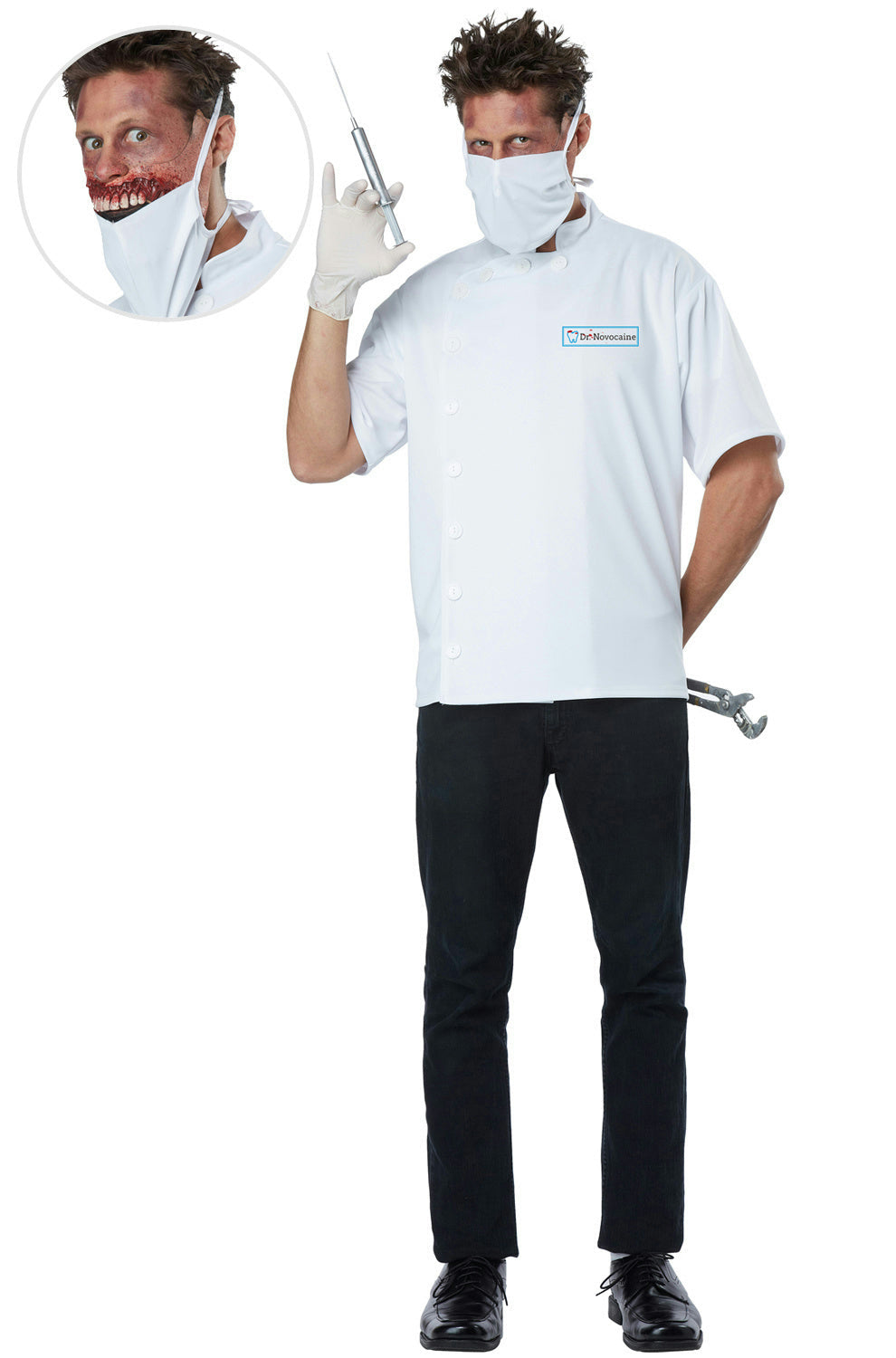 Doctor Novocaine Scary Creepy Killer Dentist Adult Costume Small/Medium 38-42