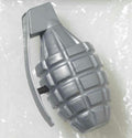 Silver Plastic Combat Hero Water Squirting Squirt Hand Grenade Pool Bath Toy
