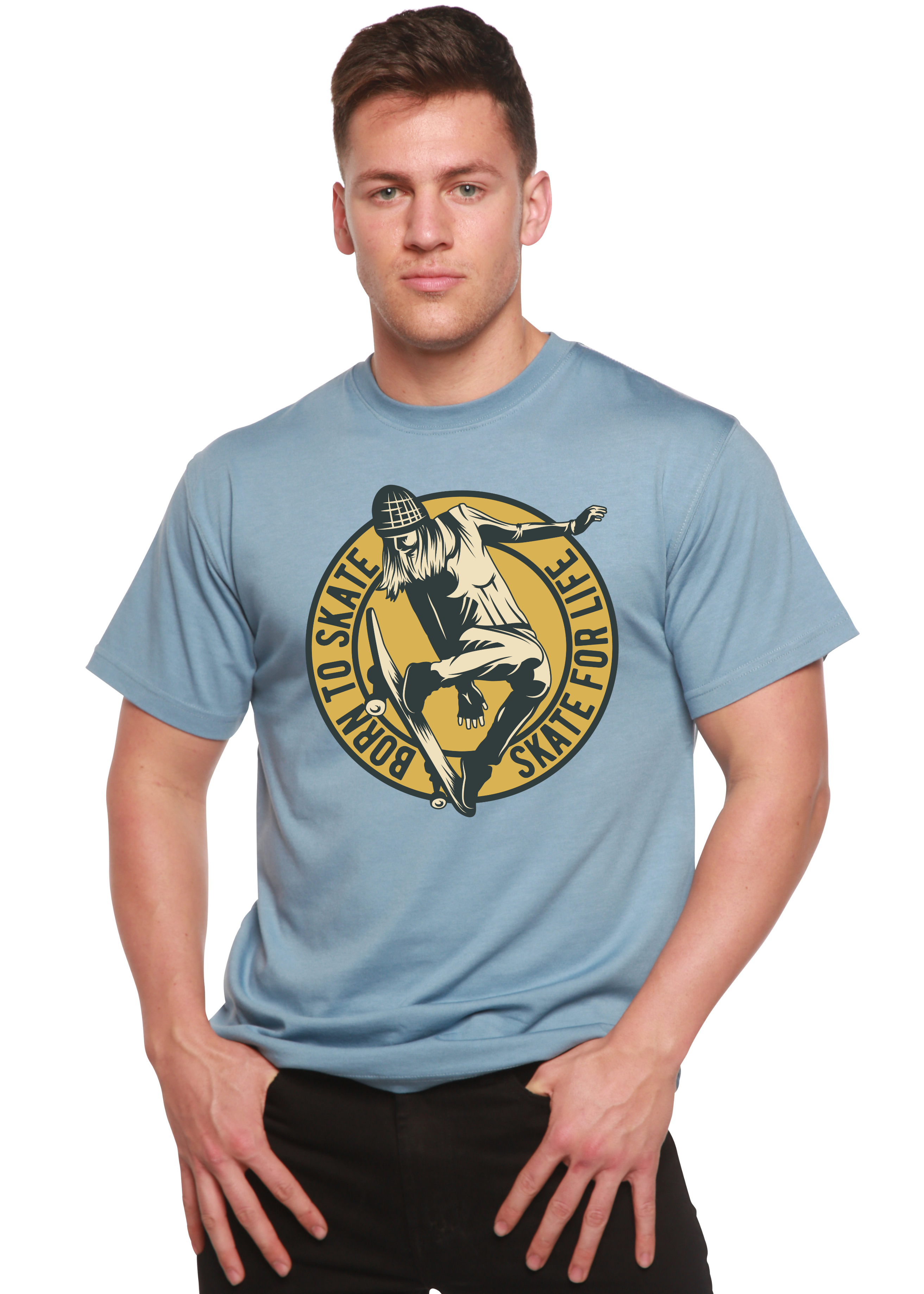 Skate For Life Men's Bamboo Viscose/Organic Cotton Short Sleeve Graphic T-Shirt