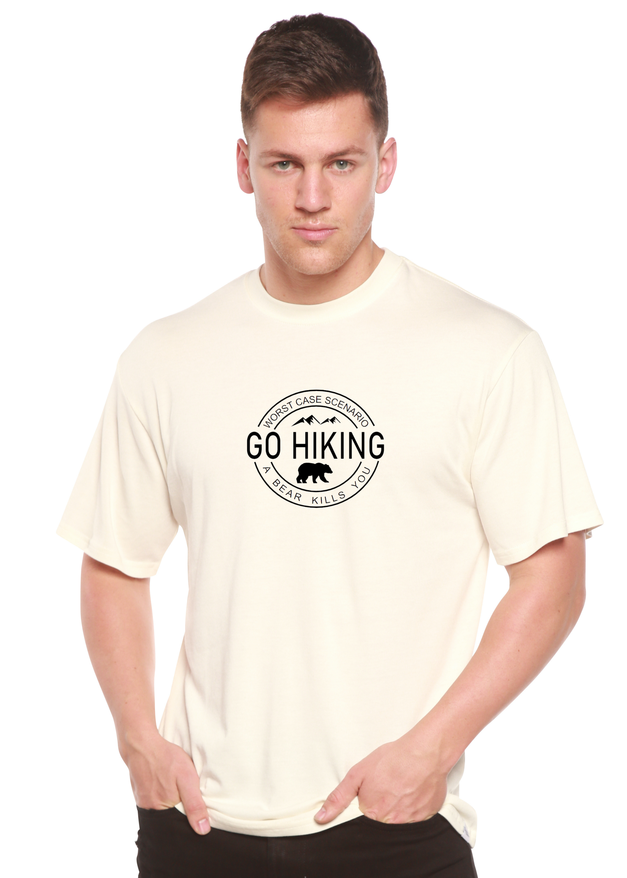 Go Hiking Men's Bamboo Viscose/Organic Cotton Short Sleeve Graphic T-Shirt