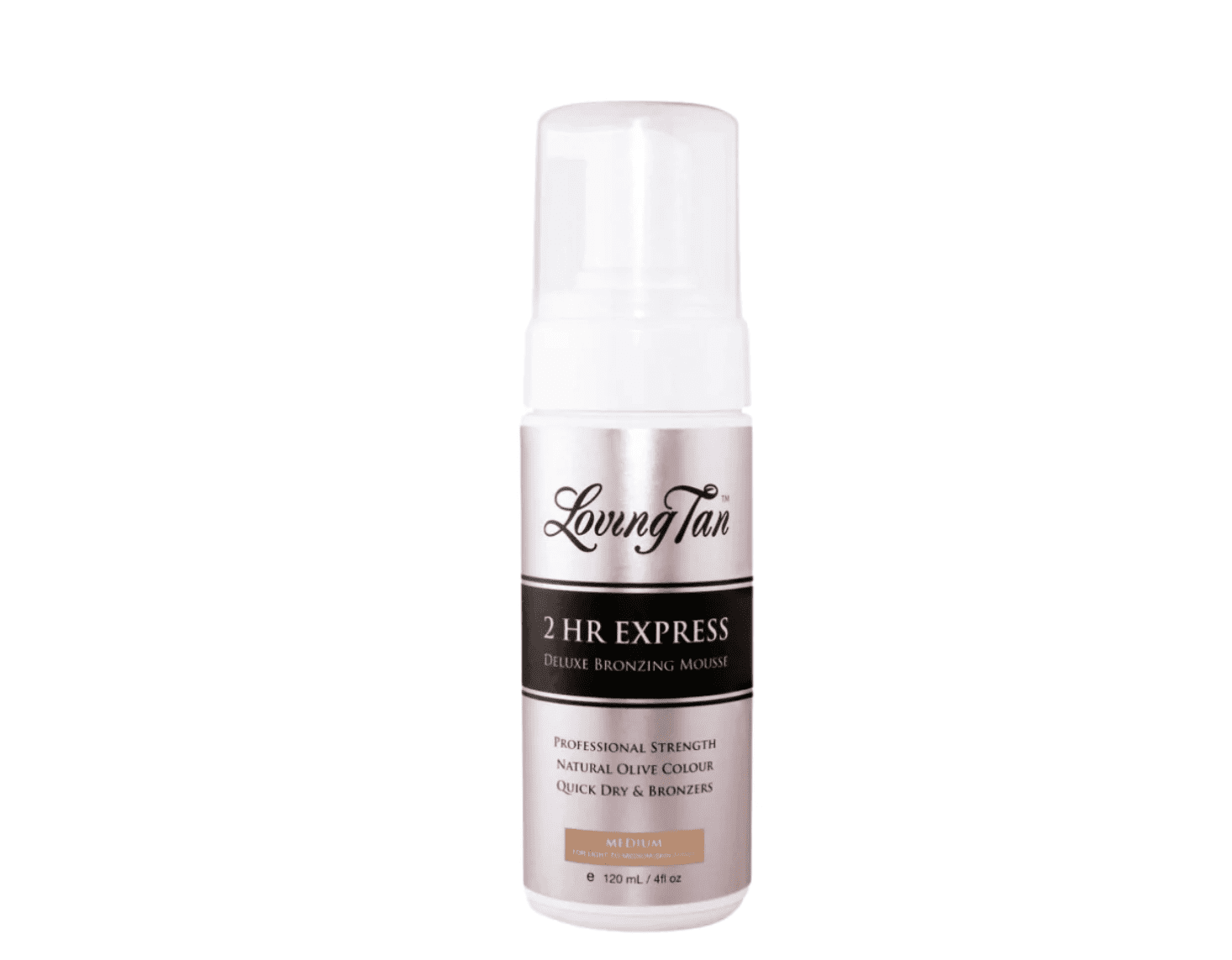 Loving Tan 2 HR Express double bronzing mousse, medium tanning, 120 ml bottle