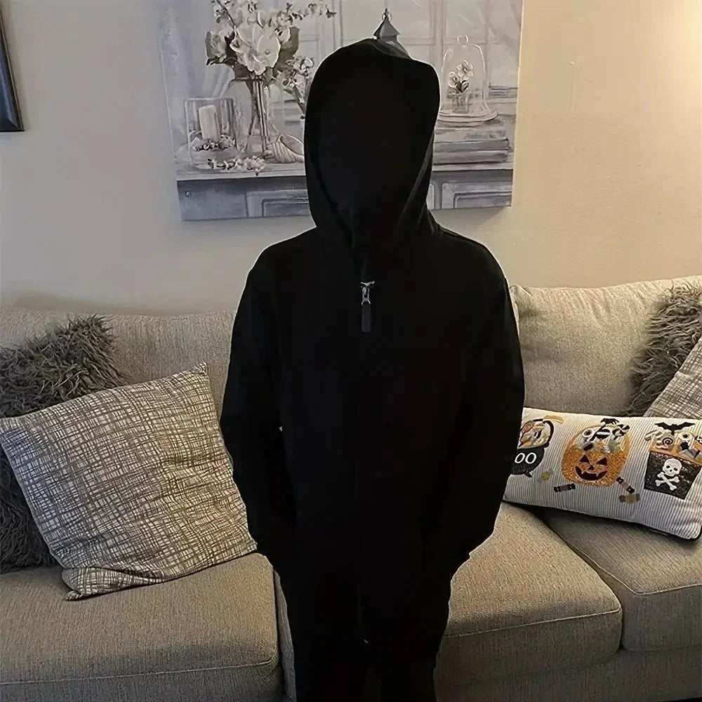 2pcs Black Cosplay Full Mask | Breathable Thin Hood for Halloween and Party Costumes