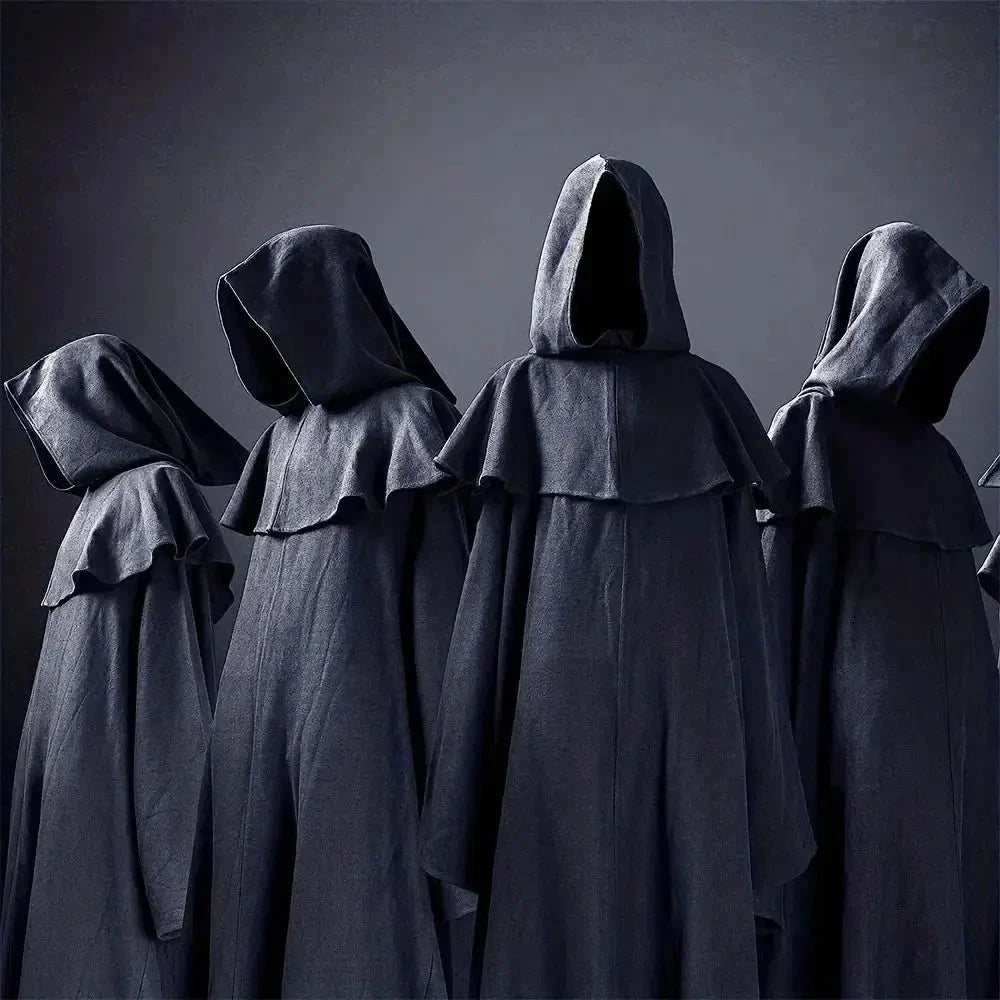 2pcs Black Cosplay Full Mask | Breathable Thin Hood for Halloween and Party Costumes