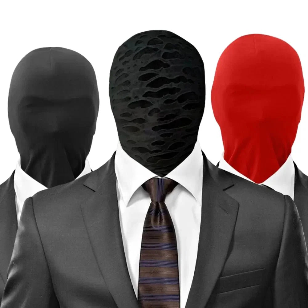 2pcs Black Cosplay Full Mask | Breathable Thin Hood for Halloween and Party Costumes