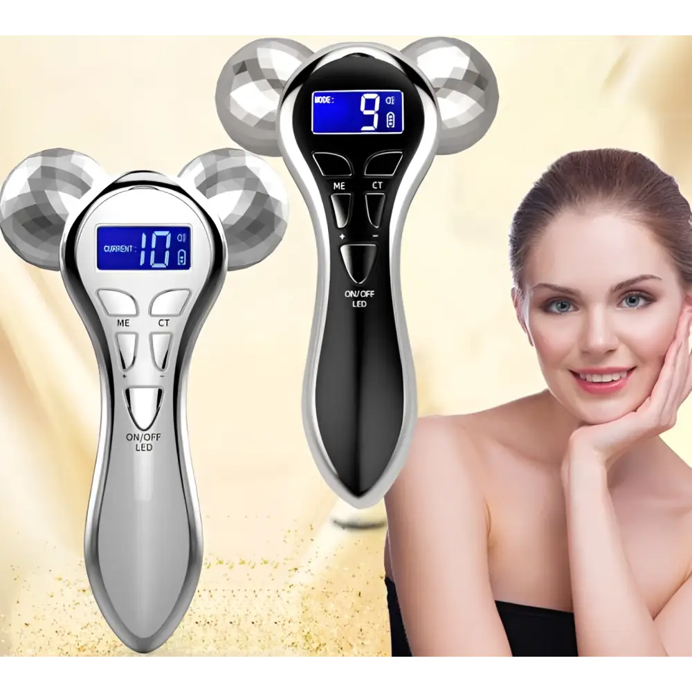3-Head Silver Digital Firming Beauty Massager