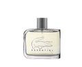 Lacoste Essential eau de toilette bottle with clear liquid and silver cap