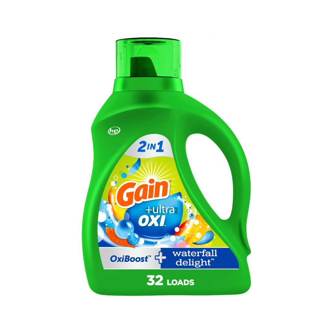 Gain + Ultra Oxi Liquid Laundry Detergent Waterfall Delight (46oz / 32 Loads)
