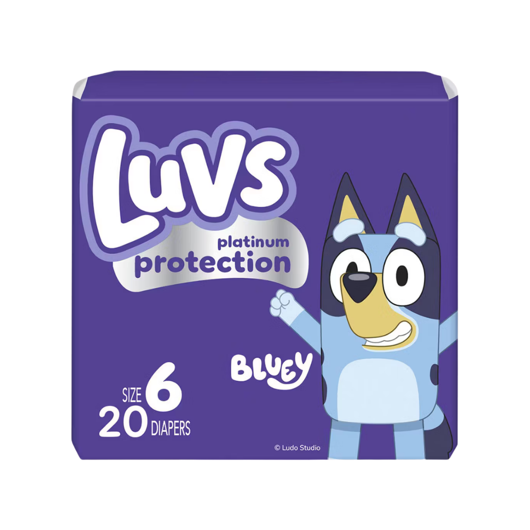 Luvs Platinum Protection Baby Diapers Bluey Designs Size 6 (20 Count)