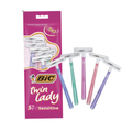 BIC Twin Lady Sensitive Disposable Razors for Women (5ct)