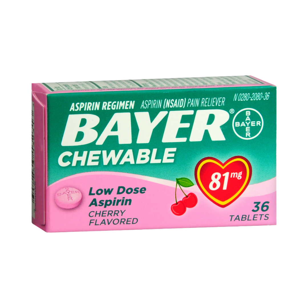 Bayer Chewable Low Dose Aspirin Cherry Flavored 81mg (36ct)