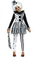Black White Girls Killer Clown Costume Child