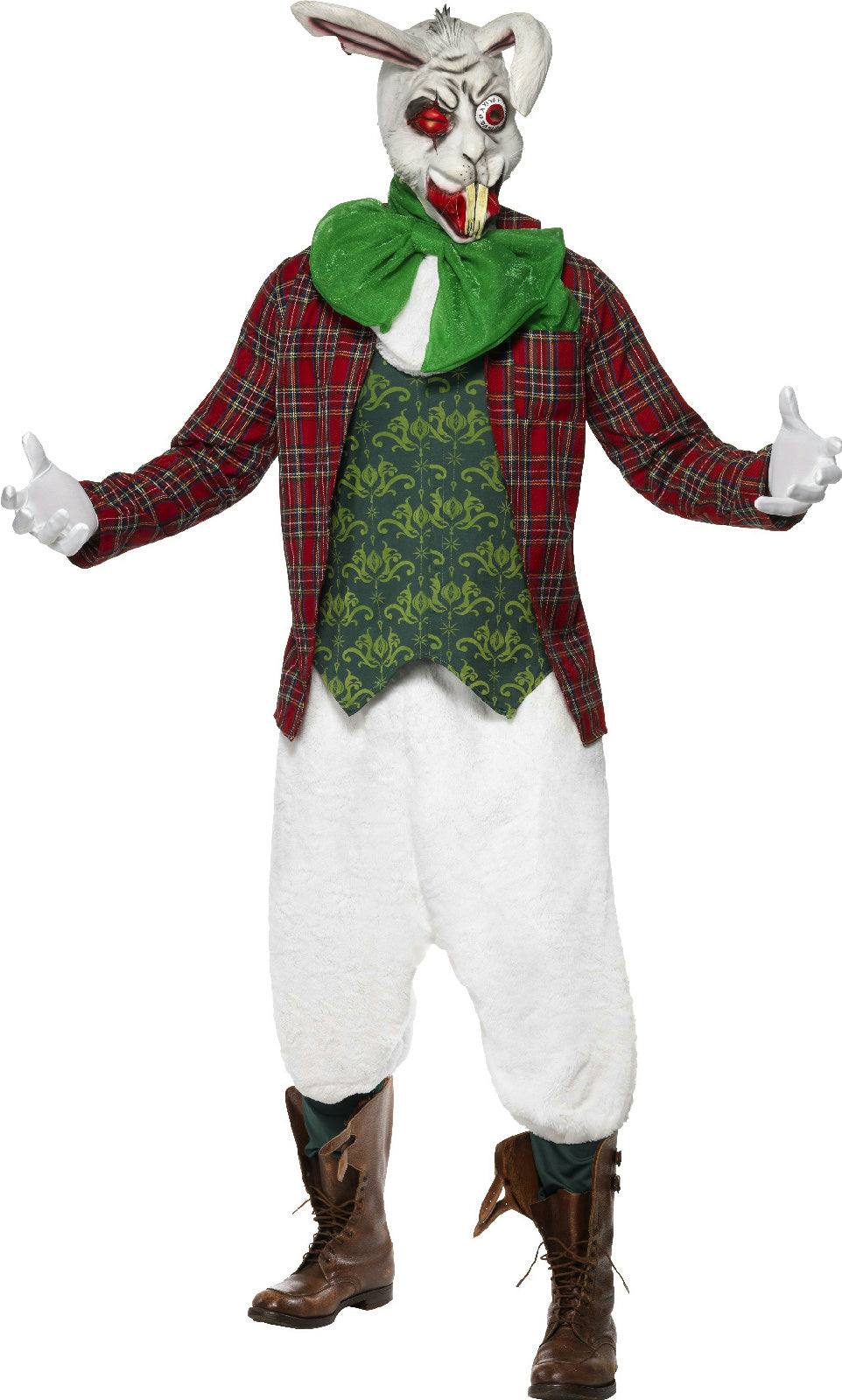 Men's Rabid Rabbit Costume Jacket Top Cravat and Trousers With Mask Size Medium