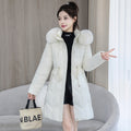 Large Fur Collar Coat Mid-length Thickened Cotton Jacket