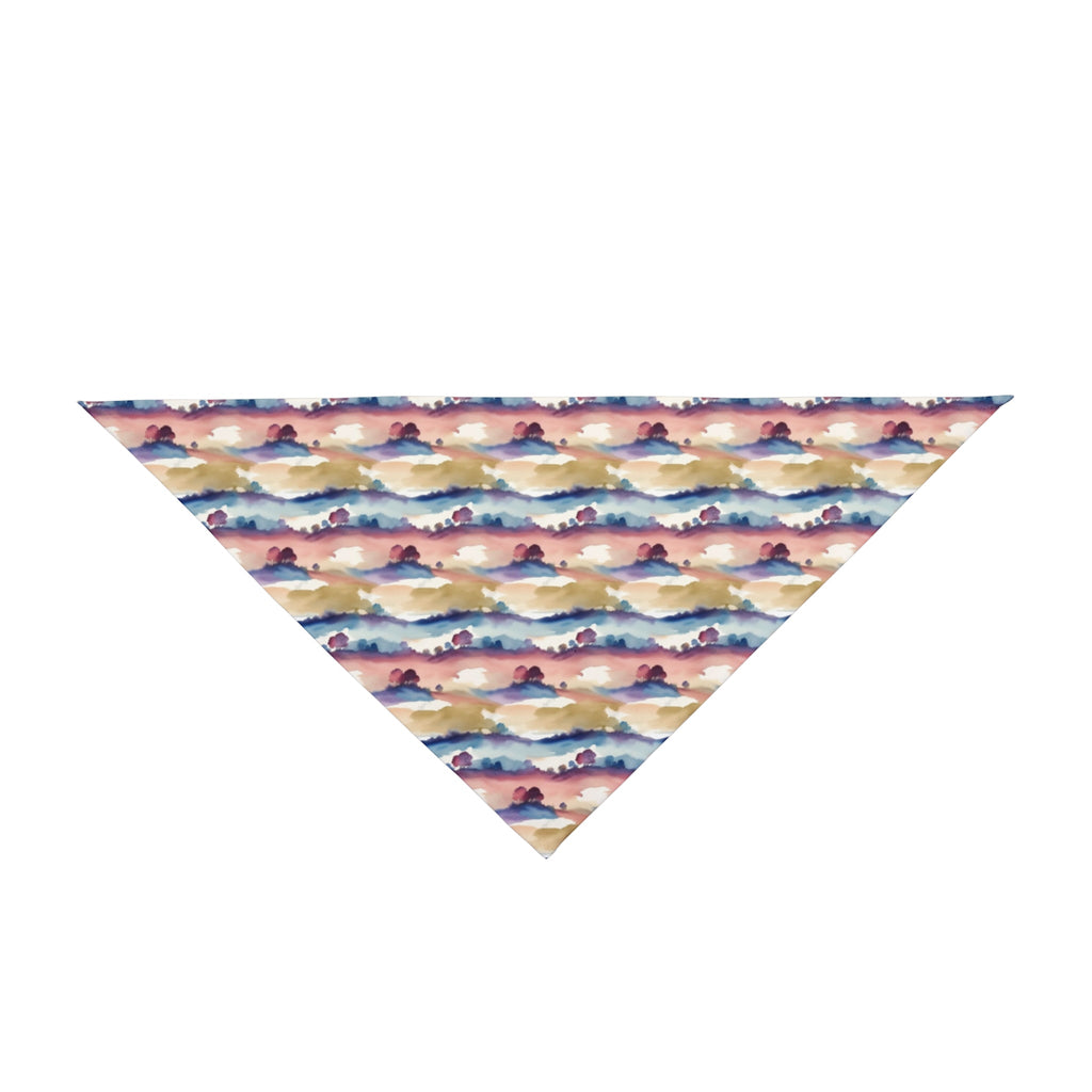 Watercolor Horizon Stripes in Dusk and Seafoam - Pet Bandana Pet Zen