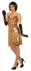 Gold Flapper Disco Dress Costume Standard