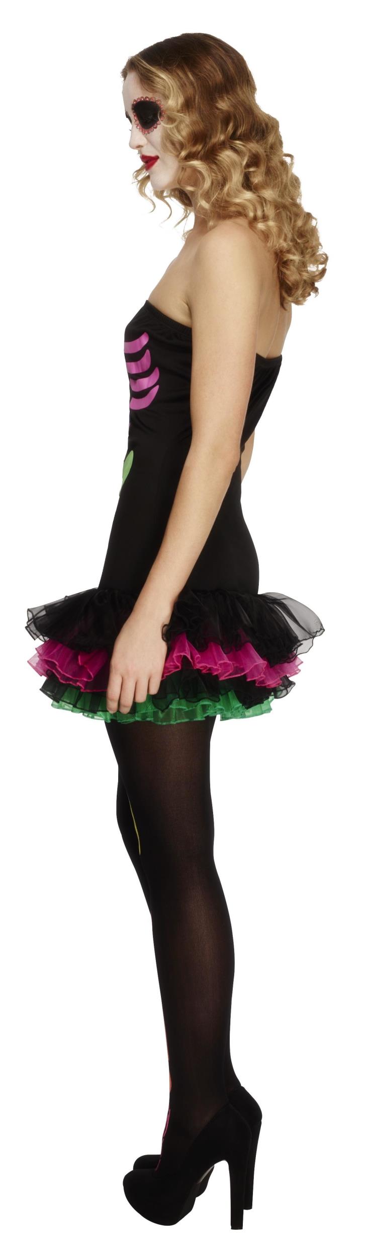 Fever Neon Skeleton Tutu Dress Women's Costume Size Medium 10-12