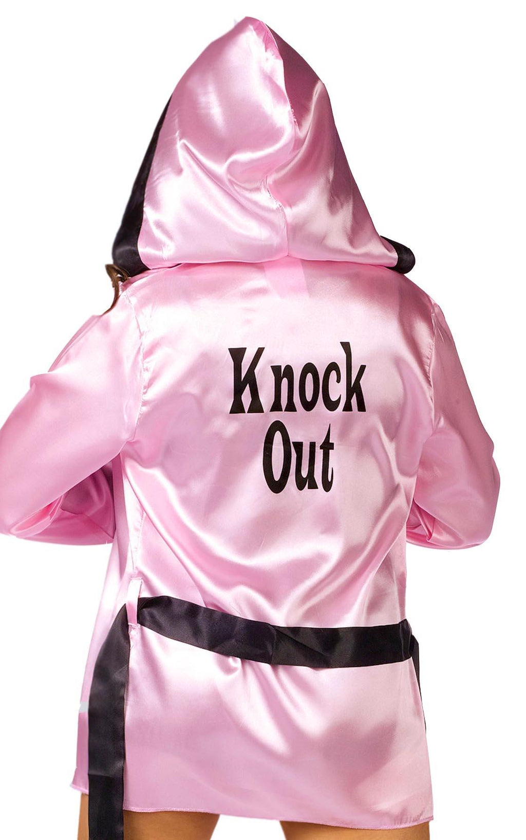 Knockout! Pink Boxer Robe & Boxing Gloves Adult Costume Set