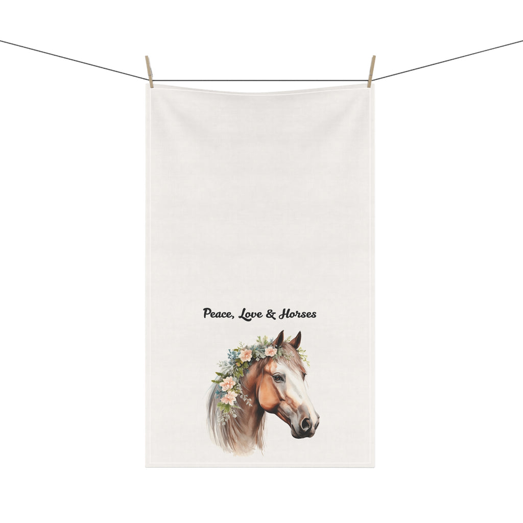 Peace, Love & Horses Tea Towels - Perfect for Equestrian Homes, Farmhouse Decor, Horse Lovers, Kitchen Essentials, Gift for Animal Lovers