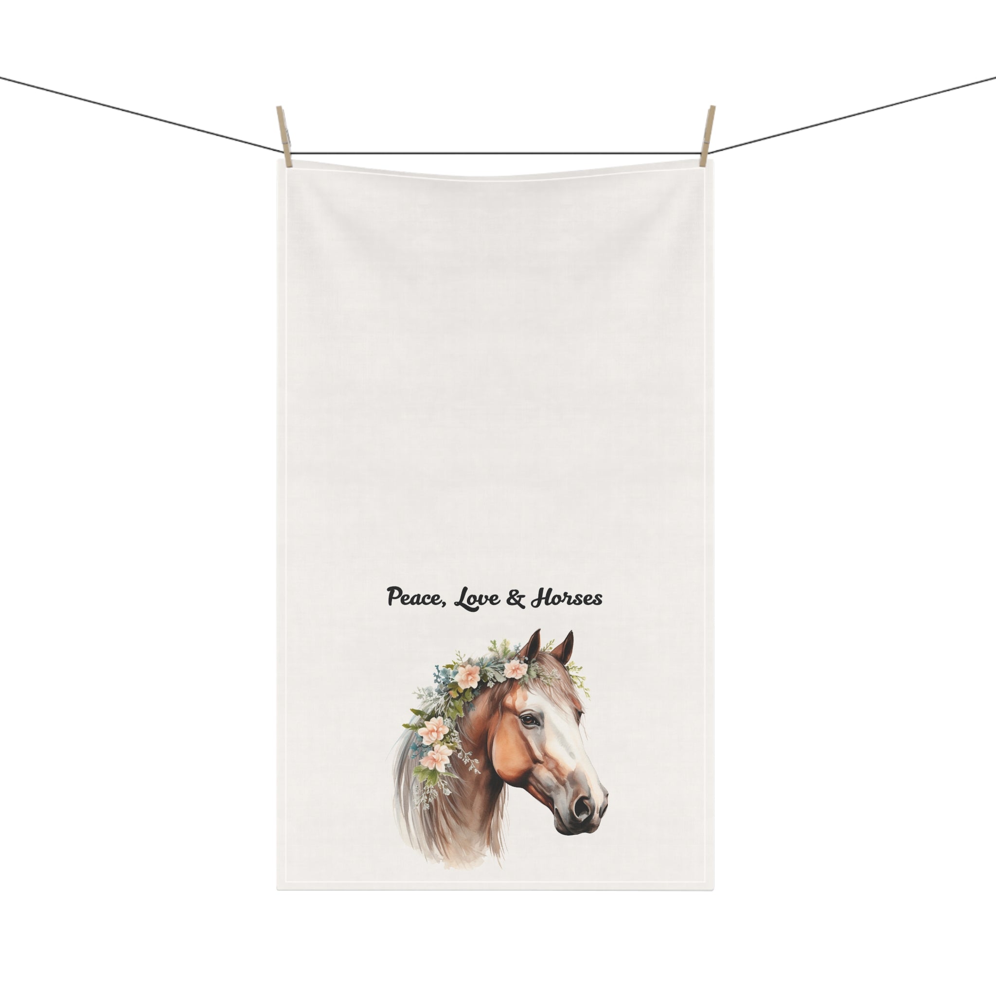 Peace, Love & Horses Tea Towels - Perfect for Equestrian Homes, Farmhouse Decor, Horse Lovers, Kitchen Essentials, Gift for Animal Lovers