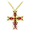 Forum Novelties Gold and Purple Gothic Cross Necklace