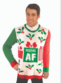 Forum Novelties Festive AF Ugly Christmas Sweater Size Large