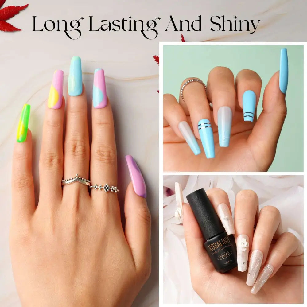 38 Piece Gel Polish Set with 35 Colors and Glossy Finish