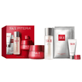 SK-II PITERA anti-aging set with bottles and tubes in red and silver packaging